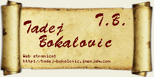 Tadej Bokalović vizit kartica